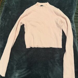 Brandy Pink Ribbed Sleeve Sweater